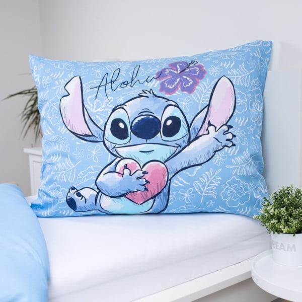 Plava pamučna dječja posteljina za krevet za jednu osobu 140x200 cm Lilo and Stitch "Wave" – Jerry Fabrics-image-4