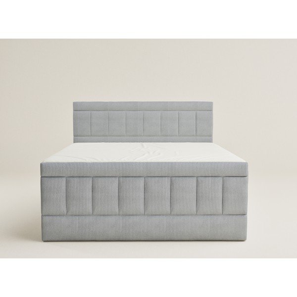 Sivi boxspring krevet s prostorom za odlaganje 160x200 cm Caya – Maison de Rêve-image-2