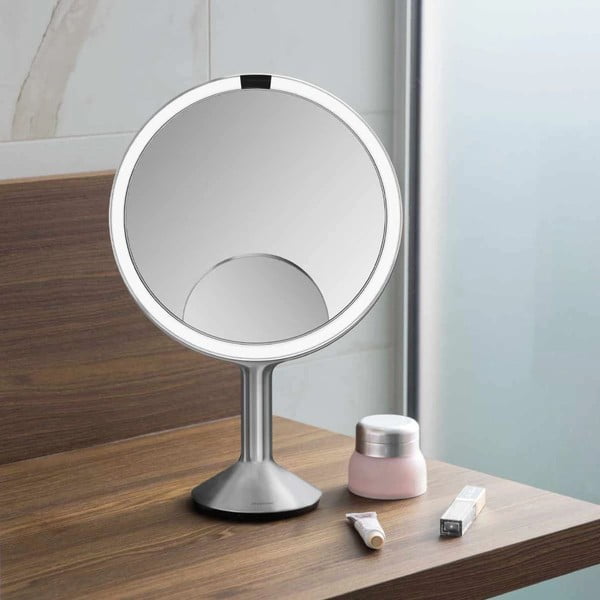 Kozmetičko ogledalo s osvjetljenjem/povećavajuće (5x) ø 25 cm Sensor Trio Max – simplehuman-image-1
