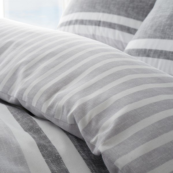 Siva posteljina za krevet 135x200 cm Banded Stripe - Catherine Lansfield-image-2