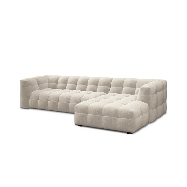 Bež baršunasta kutna garnitura Windsor & Co Sofas Vesta, desni kut-image-3