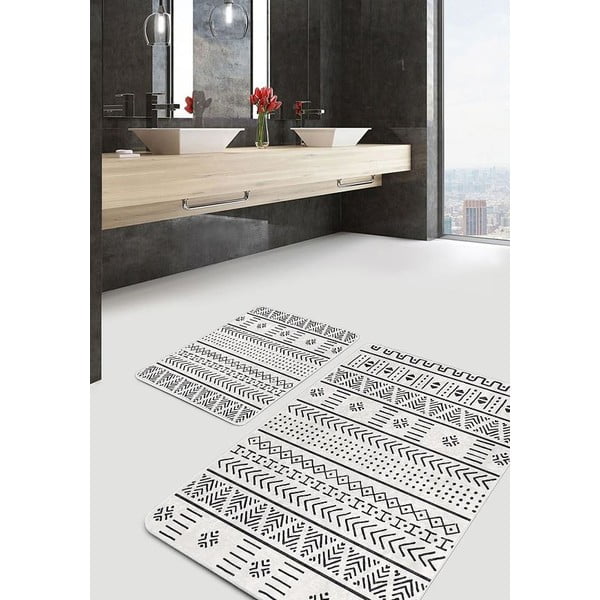 Crno-bijele kupaonske prostirke u setu 2 kom 60x100 cm – Mila Home-image-3