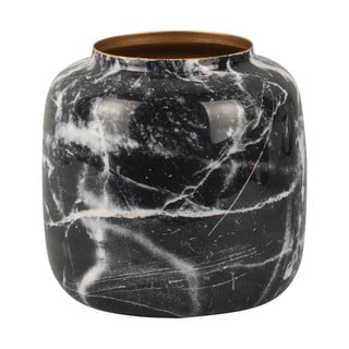 Crno-bijela željezna vaza PT LIVING Marble, visina 19,5 cm