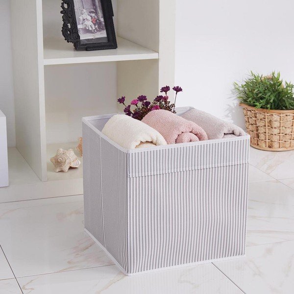 Siva tekstilna kutija za pohranu 30x30x30 cm – Mioli Decor-image-1