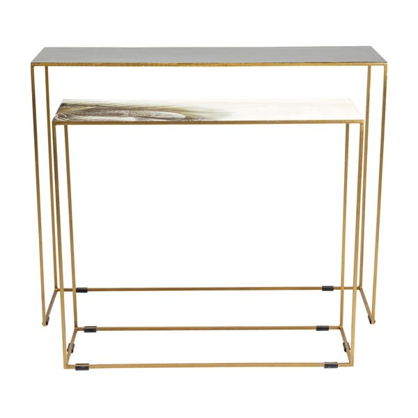 Set od 2 konzolna stola u zlatnoj boji Kare Design Charme