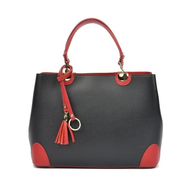 Crna kožna torbica s crvenim detaljima Isabella Rhea Mismo