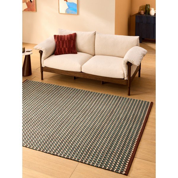 Plavozeleni ručno rađen tepih od mješavine vune 200x290 cm Ember – MADE-image-1