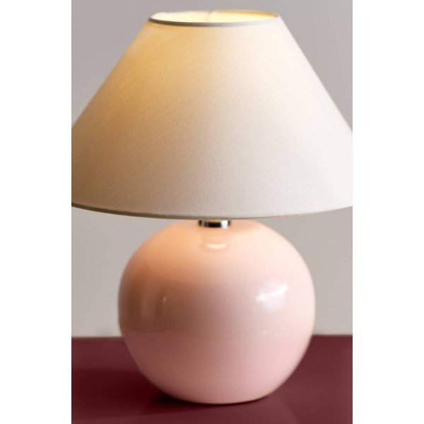 Svijetlo ružičasta/krem stolna lampa keramička (visina 29 cm) Karamell – Jotex-image-1