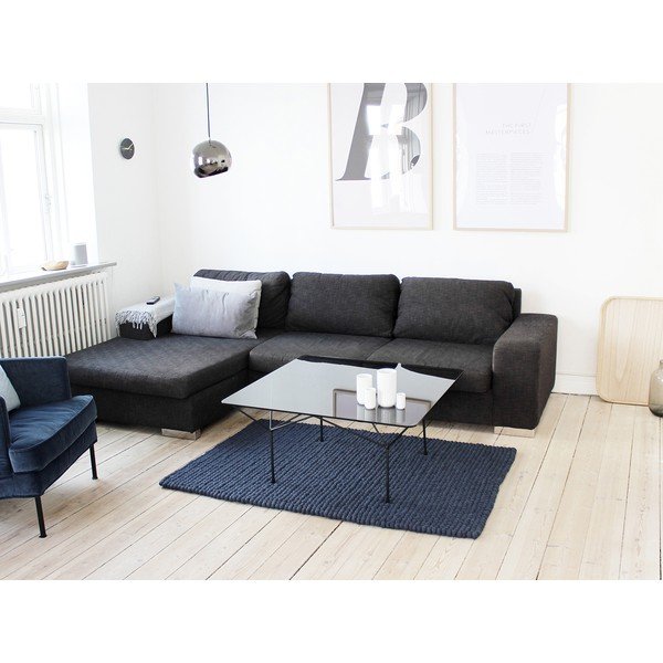 Plavi tepih od vunenih pompona Wooldot Ball Rugs, 100 x 150 cm-image-2