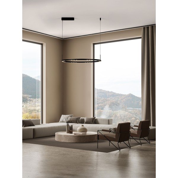 Mat crna LED viseća svjetiljka aluminijska s mogućnosti zatamnjivanja ø 80 cm Lunette – Nova Luce-image-1