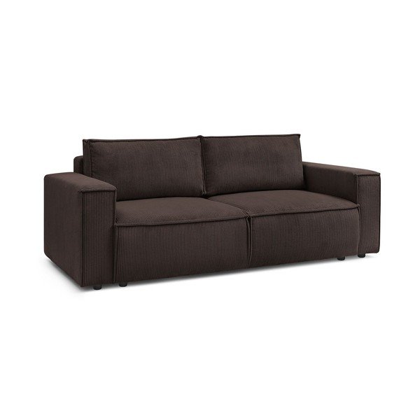 Smeđe-siva sklopiva sofa od samta 245 cm Nihad – Bobochic Paris-image-4