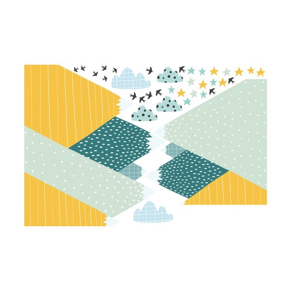 Zidna samoljepljiva naljepnica Ambiance Giant Kid Sticker Scandinavian Mountains Ziska-image-1