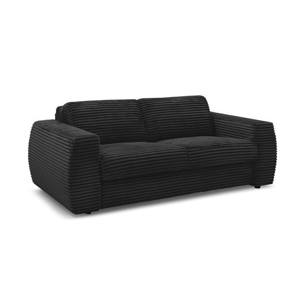 Crna sofa za spavanje/sklopiva od samta 240 cm Hugo – Bobochic Paris-image-2