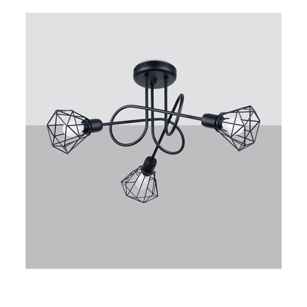 Crna stropna svjetiljka ø 10 cm Varpu – Sollux-image-4