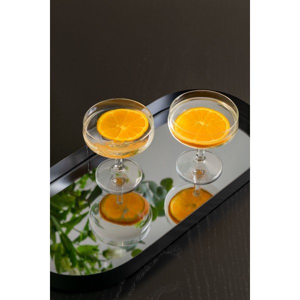 Crni pladanj sa ogledalom PT LIVING Oval, širina 18 cm-image-1