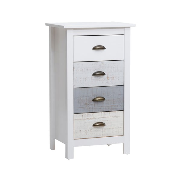 Visoka bijelo-siva komoda s 4 ladice Marckeric Romantica, 46 x 80 cm-image-2
