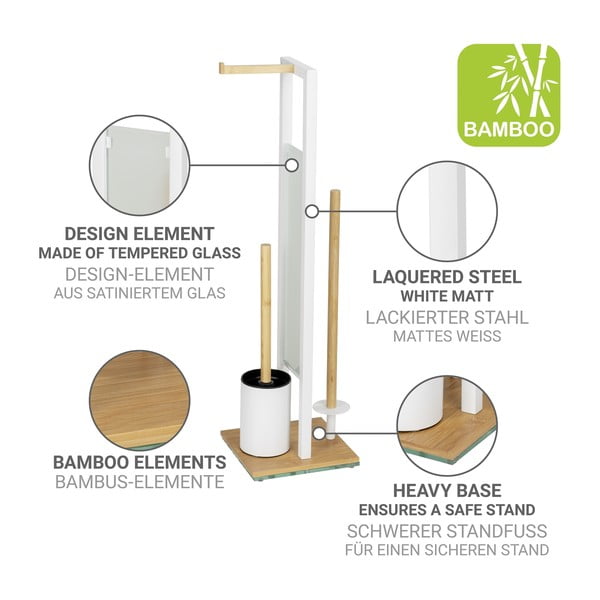 Bijeli/u prirodnoj boji željezan držač za WC papir sa četkom Rivalta – Wenko-image-3