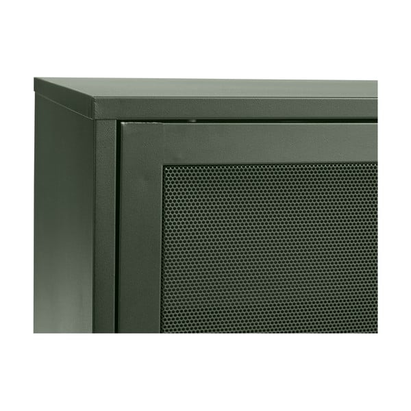 Tamno zelena metalna niska komoda s kliznim vratima 160x75 cm Veep – Unique Furniture-image-4