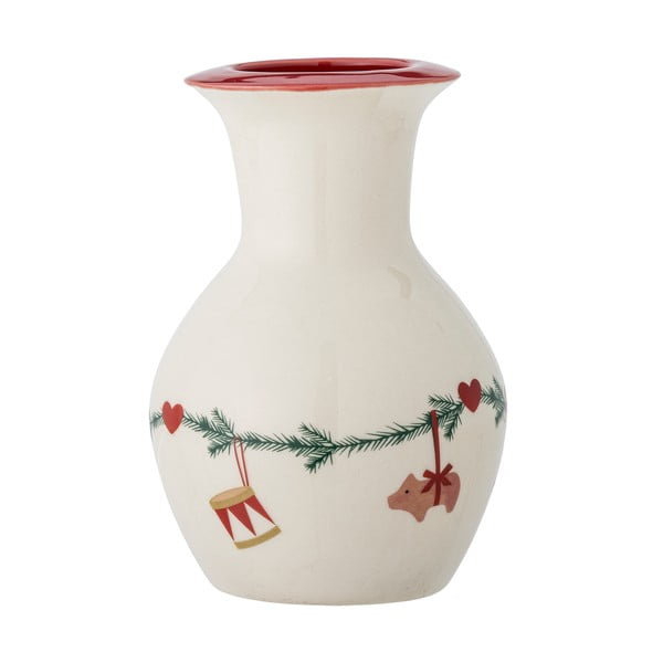 Bijela vaza s božićnim motivom od kamenine (visina 16 cm) Yule – Bloomingville