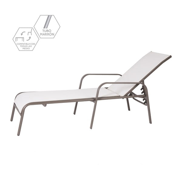 Bijela metalna vrtna ležaljka - LDK Garden-image-1