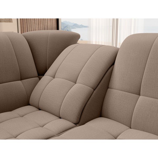 Smeđa baršunasti sklopiva/s prostorom za odlaganje kutna garnitura (s lijevim kutom/u obliku slova L) Sado – ELTAP-image-1