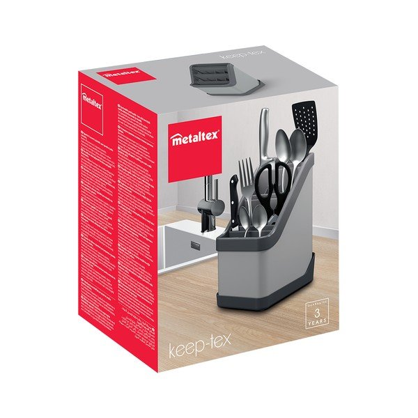 Crni stalak za pribor za jelo Metaltex Keep-Tex-image-3