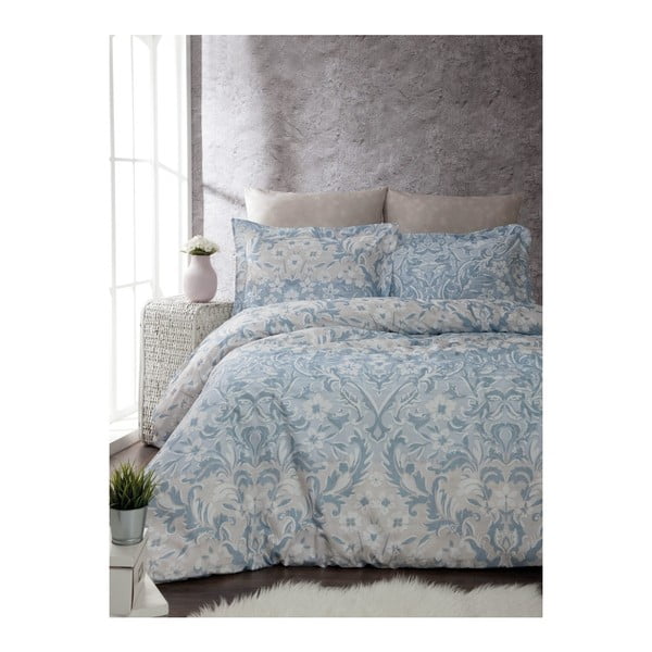 Posteljina s pamučnom posteljinom za bračni krevet Floral, 160 x 220 cm