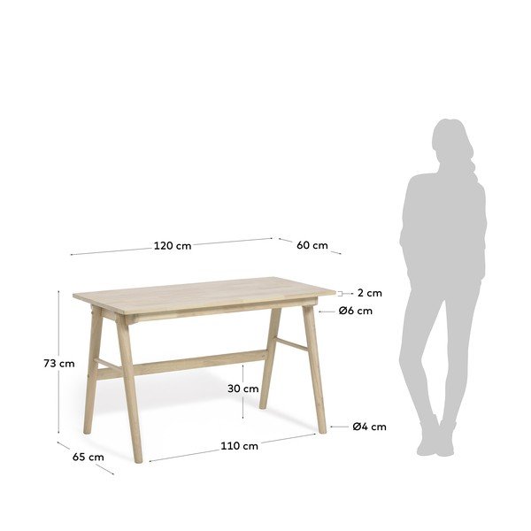 Radni stol od drva kaučukovca Kave Home Curie-image-4