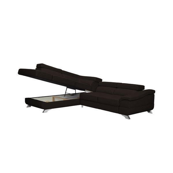 Tamnosmeđi kutni kauč na razvlačenje Windsor &amp; Co Sofas Gamma, lijevi kut-image-4