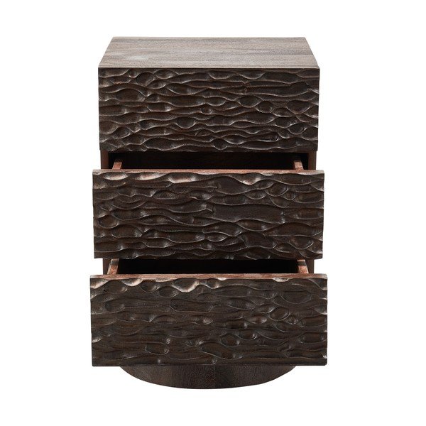 Tamno smeđi noćni ormarić od masivnog manga Crumble – WOOOD-image-2