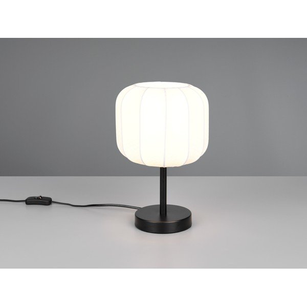 Bijela/mat crna metalna stolna lampa s tekstilnim sjenilom (visina 30 cm) Madleine – Reality-image-1