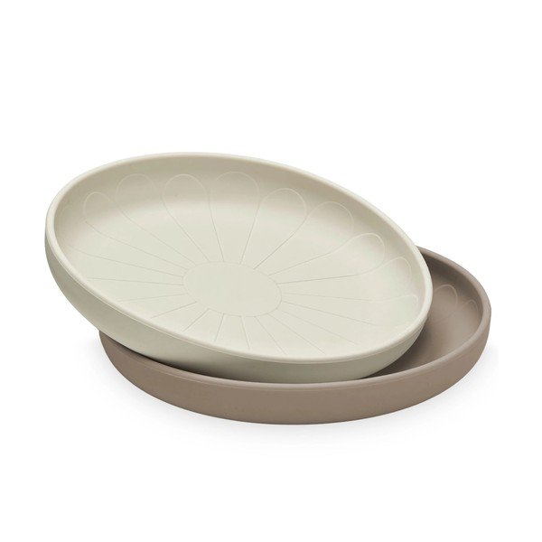 Bež silikonski dječji tanjuri u setu 2 kom ø 18,5 cm Earth – Cam Cam Copenhagen