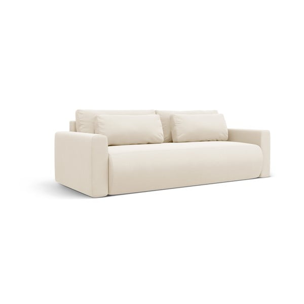 Bež baršunasti sklopiva/s prostorom za odlaganje sofa 238 cm Belfast – Cosmopolitan Design-image-2