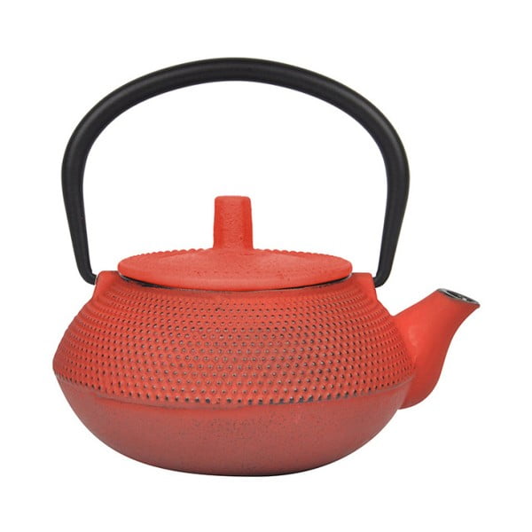 Narančasto-crveni čajnik od lijevanog željeza Tasev, 300 ml