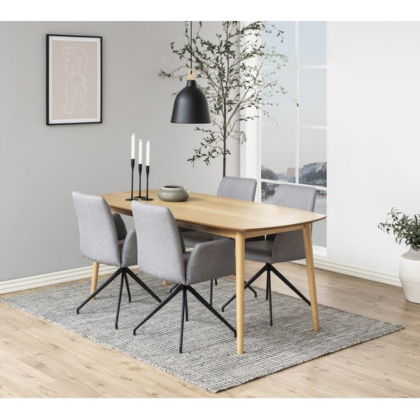 Siva podstavljena blagovaonska stolica s naslonima za ruke Naya – Actona-image-1