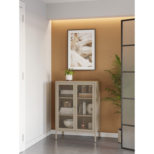 Krem metalni ormarić 70x100x40 cm Fayna – Marckeric-image-1