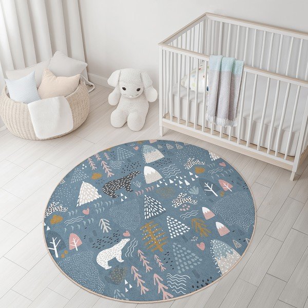 Plavi periv dječji tepih ø120 cm Forest Land – Mila Home-image-2