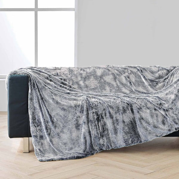 Siva deka od umjetnog krzna 180x220 cm Antartic – douceur d'intérieur-image-1
