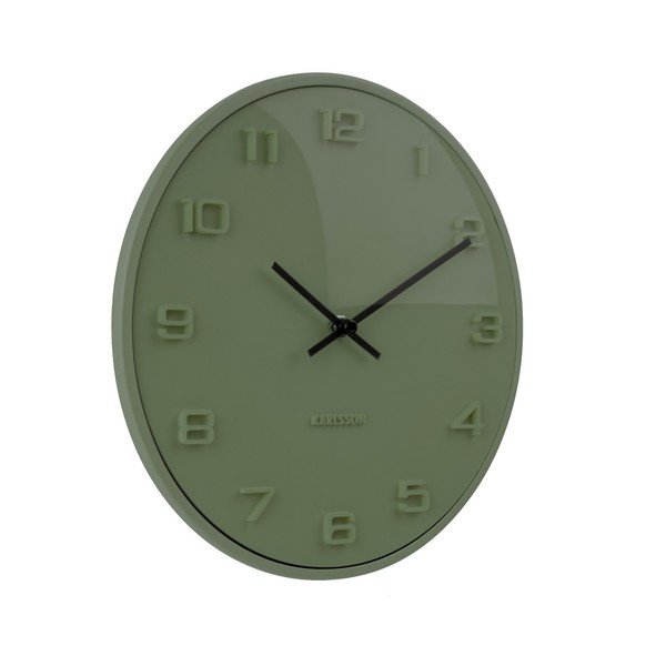 Zeleni zidni sat Karlsson Elevated, ⌀ 25 cm-image-1