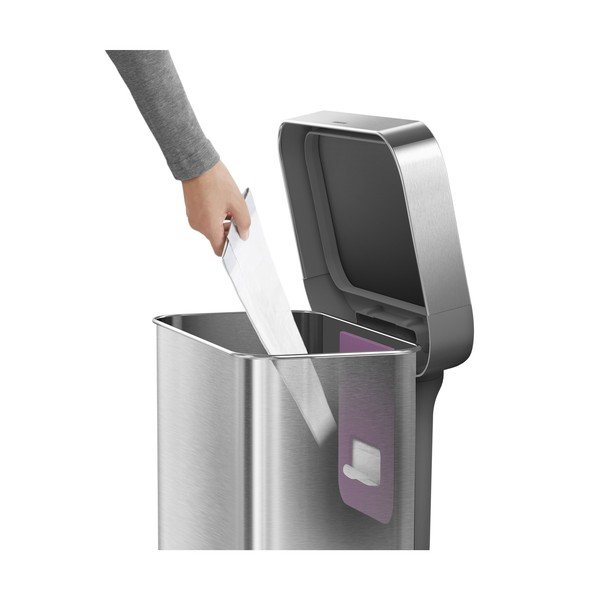 Željezna kanta za smeće s pedalom u srebrnoj boji 45 l – simplehuman-image-4