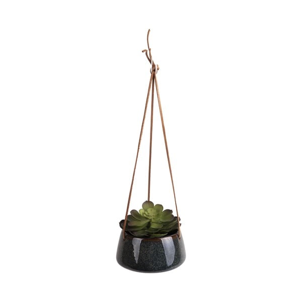 Tamno zeleni keramički viseći cvijetni lonac PT LIVING Unique, Ø 20,5 cm-image-2