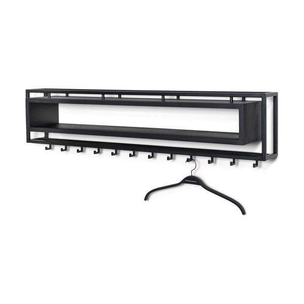 Crna metalna zidna vješalica s policom 118 cm School – Spinder Design-image-2