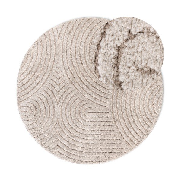 Bež okrugao tepih ø 160 cm Panglao New York Taupe – Elle Decoration