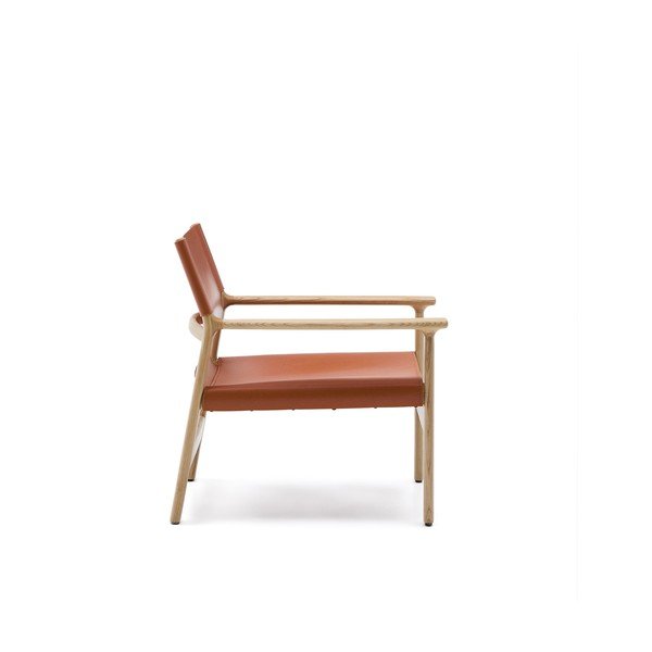 Konjak smeđa kožna fotelja Jan – Kave Home-image-3