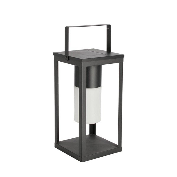 Crna LED lanterna sa solarnim panel/s USB (visina 38 cm) Solar – Bizzotto