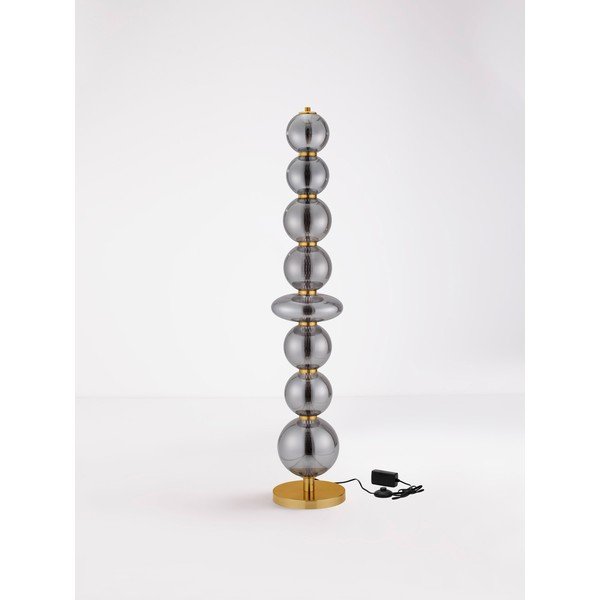 Siva metalna LED stojeća svjetiljka s mogućnosti zatamnjivanja sa staklenim sjenilom (visina 140 cm) Navi – Nova Luce-image-4