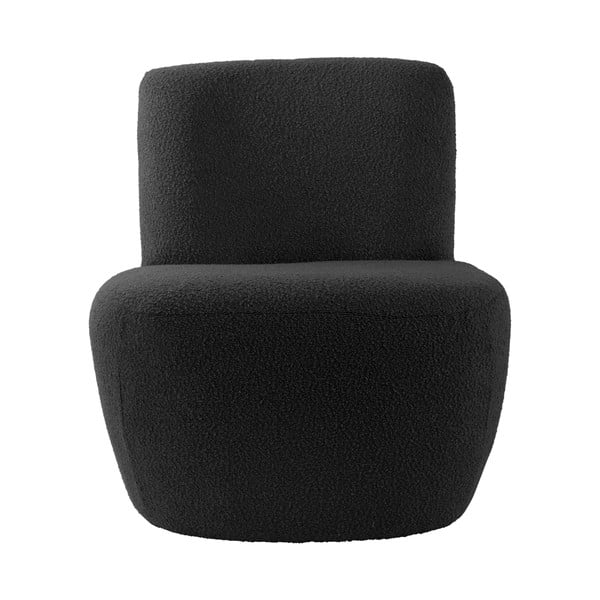 Crna fotelja od bouclé tkanine Ada – Leitmotiv