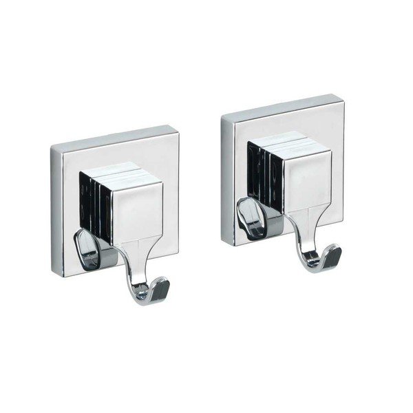 Plastičan samoljepljiv set pribora za kupaonicu u sjajno srebrnoj boji Quadro – Wenko-image-2