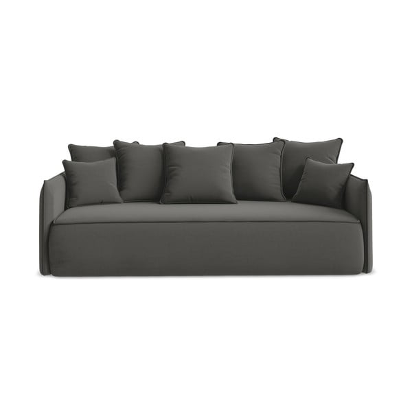 Tamno siva baršunasti sklopiva/s prostorom za odlaganje sofa 225 cm Hula – Makamii