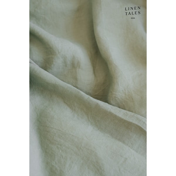 Dječja zelena lanena plahta Linen Tales Nature, 60 x 120 cm-image-1